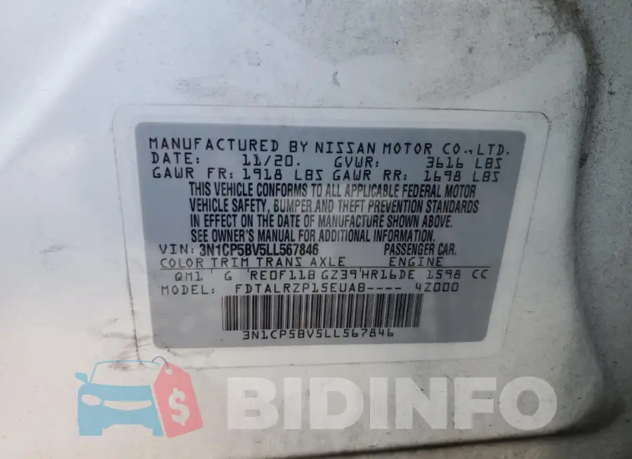 3N1CP5BV4LL567904 Photo# 13