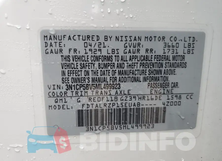 3N1CP5BV5ML499923 Photo# 13
