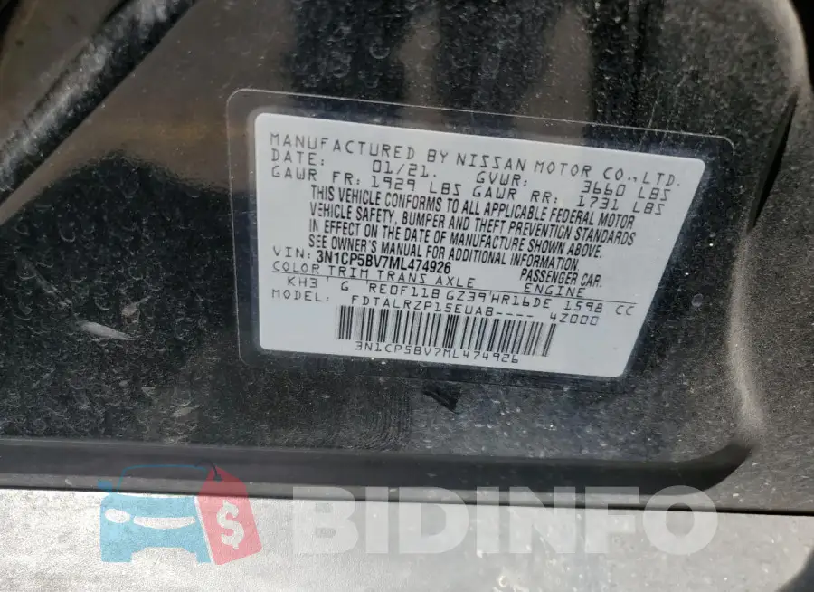 3N1CP5BV7ML474926 Photo# 13