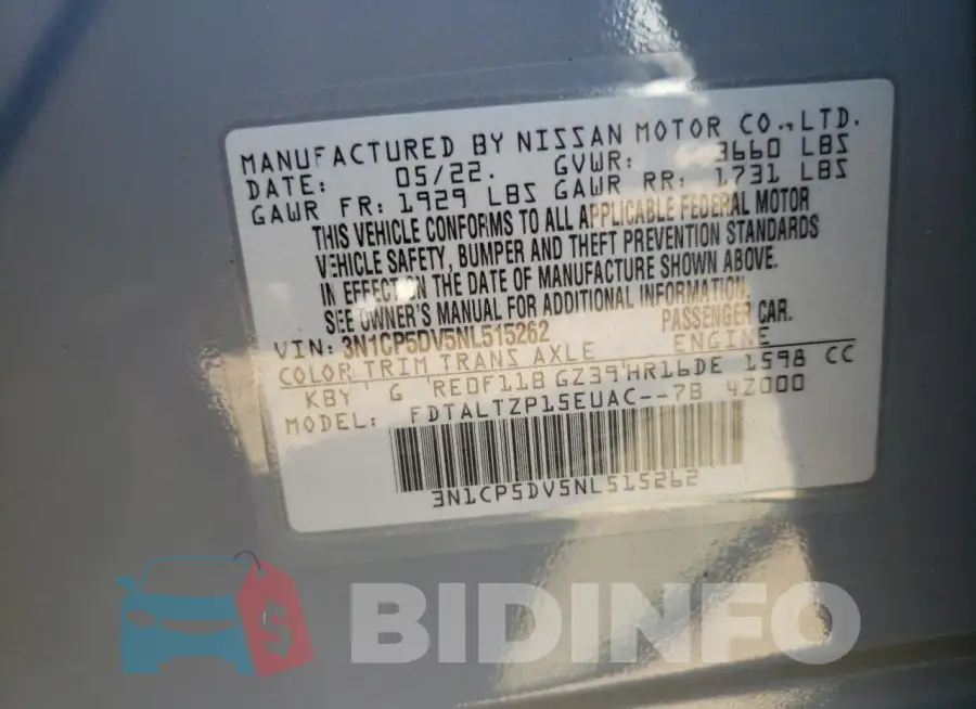 3N1CP5DV5NL515262 Photo# 12
