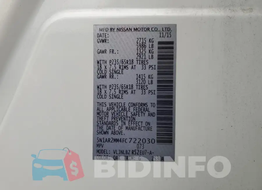 5N1AR2MM4FC722030 Photo# 13