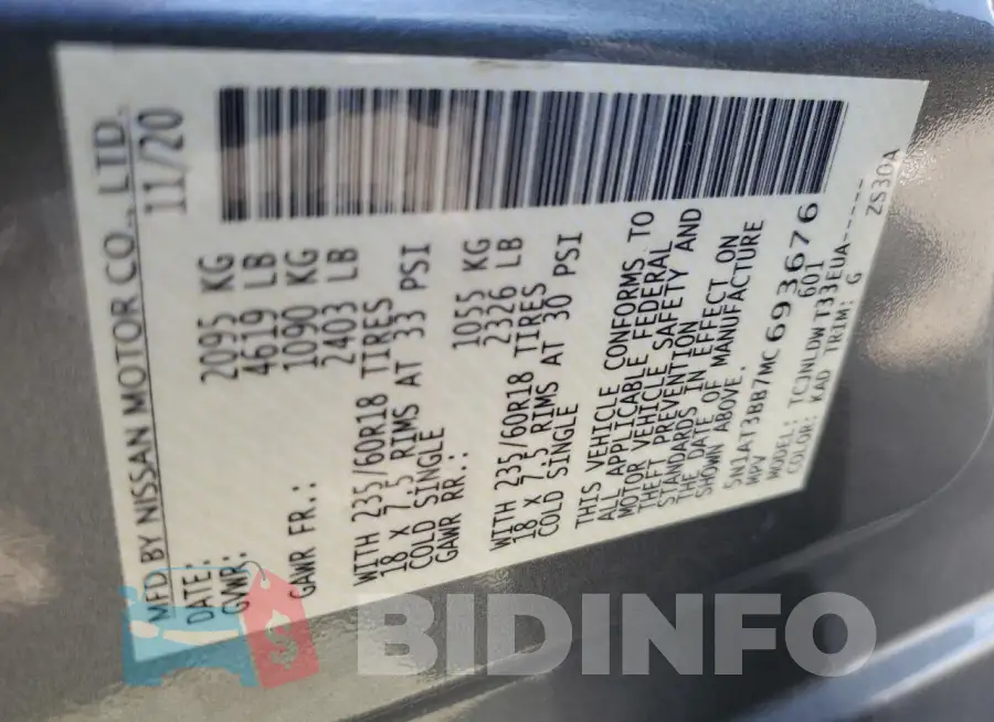 5N1AT3BB7MC693676 Photo# 13