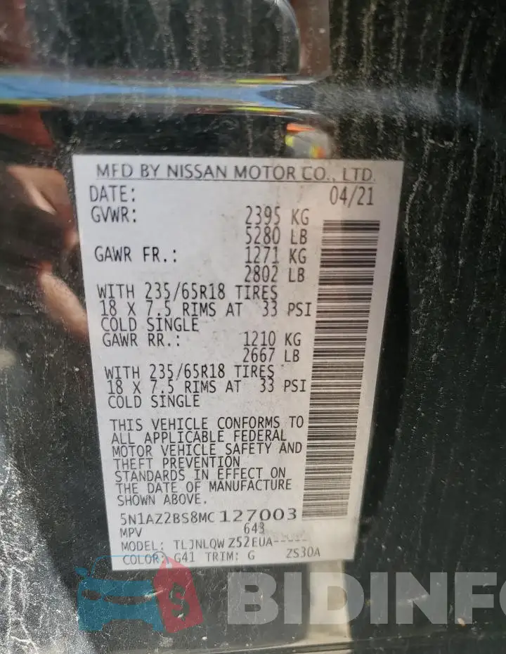 5N1AZ2BS8MC127003 Photo# 13