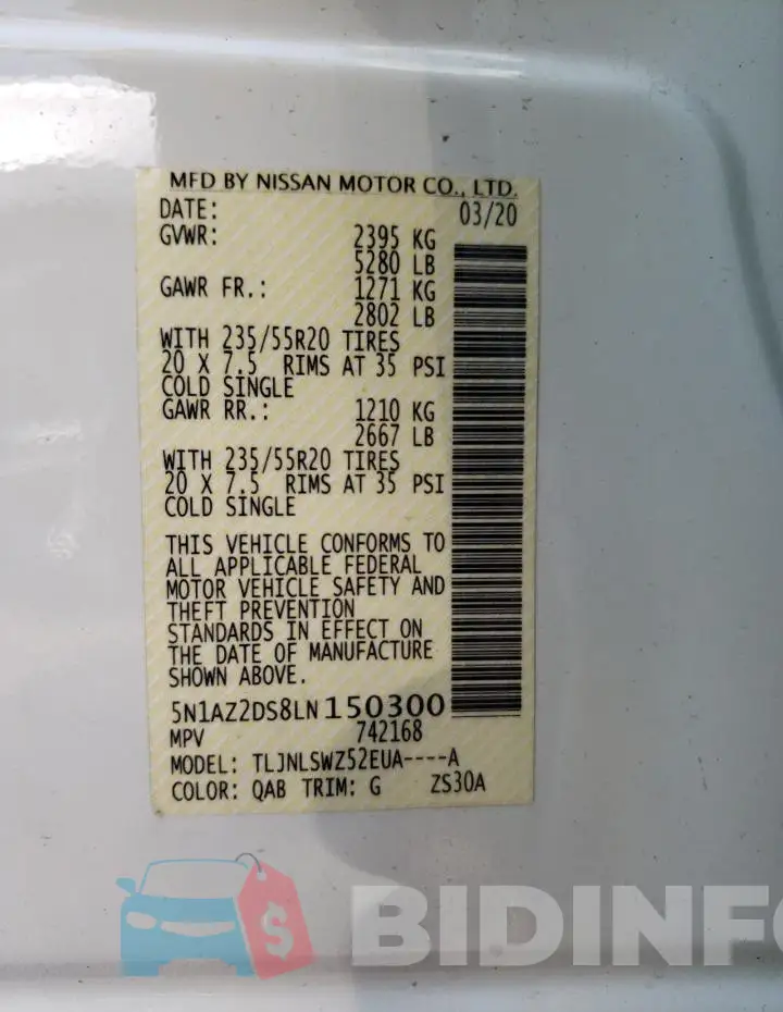 5N1AZ2DS8LN150300 Photo# 12