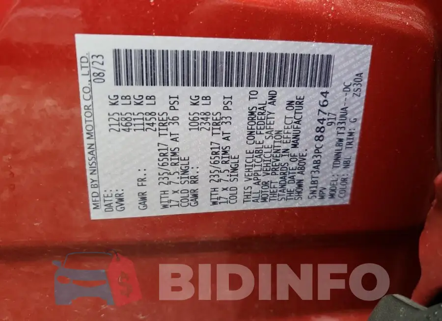 5N1BT3AB3PC884764 Photo# 14