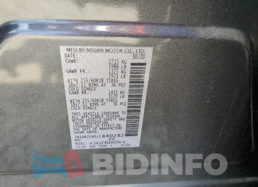 5N1DR2CM1LC640282 Photo# 13