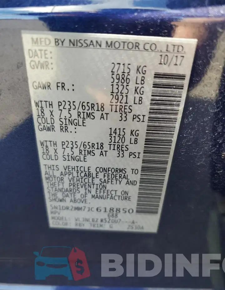 5N1DR2MM7JC618850 Photo# 13