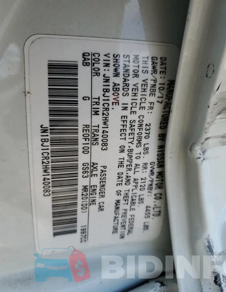 JN1BJ1CR2HW140083 Photo# 13