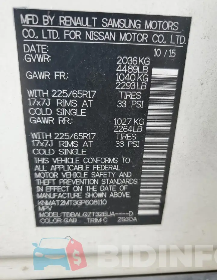 KNMAT2MT3GP608110 Photo# 12