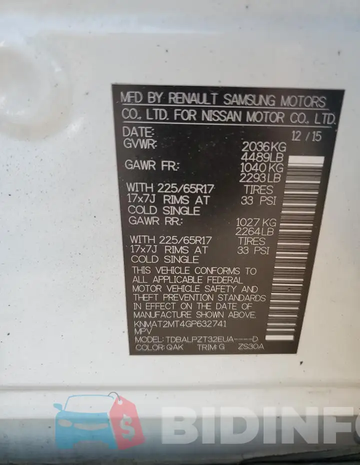 KNMAT2MT4GP632741 Photo# 14