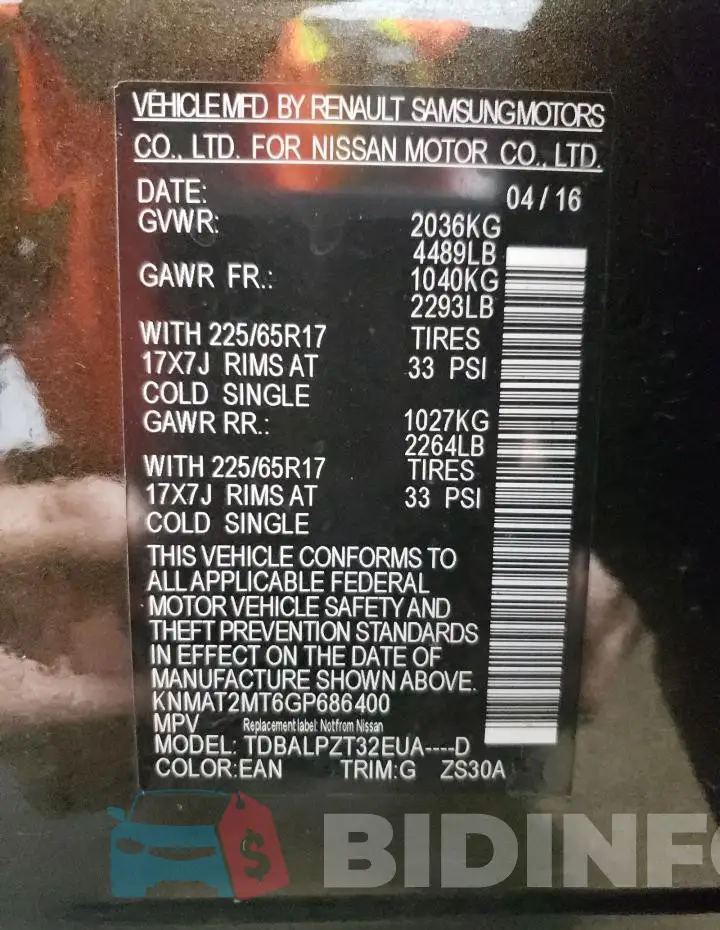 KNMAT2MT6GP686400 Photo# 13