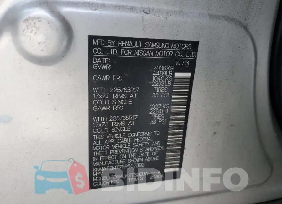 KNMAT2MT7FP507392 Photo# 13