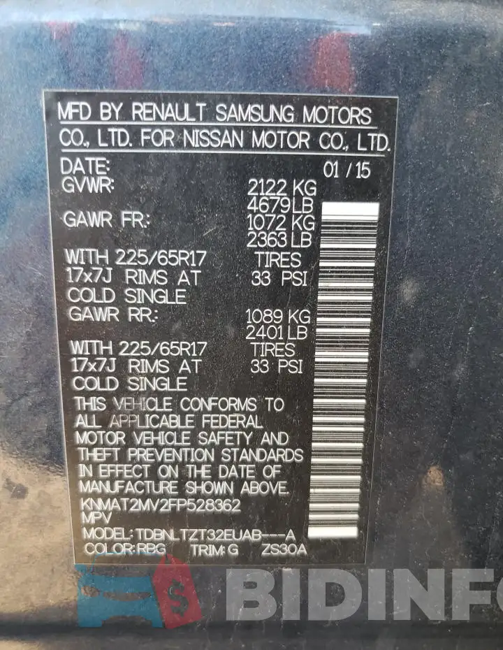 KNMAT2MV2FP528362 Photo# 14