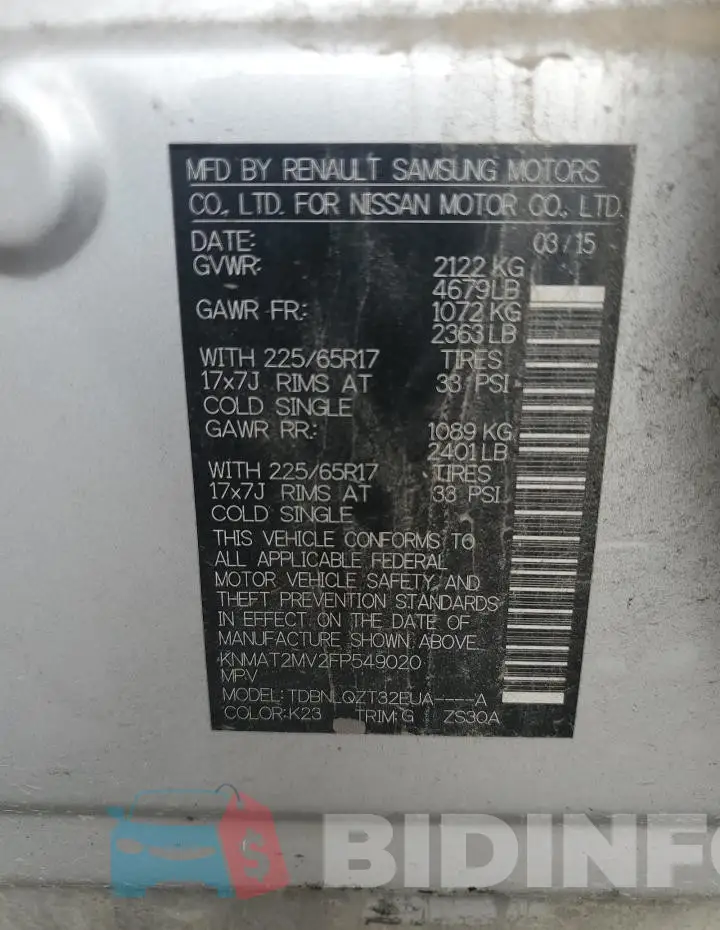 KNMAT2MV2FP549020 Photo# 13