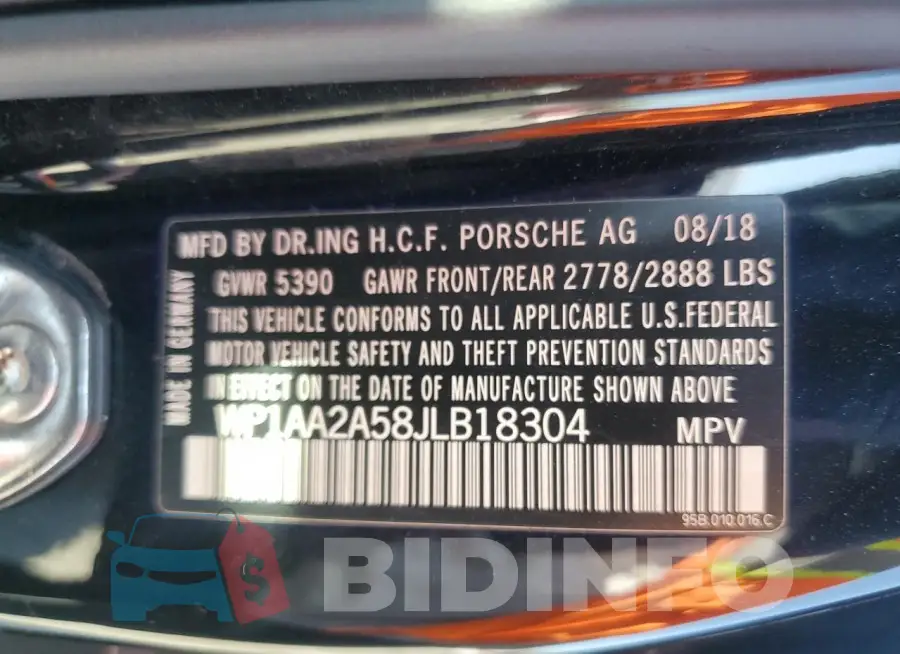 WP1AA2A58JLB18304 Photo# 12