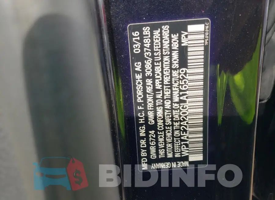 WP1AE2A20GLA16529 Photo# 12