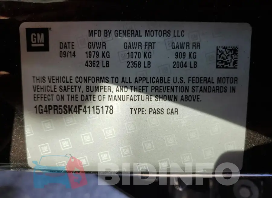 1G4PR5SK4F4115178 Photo# 12