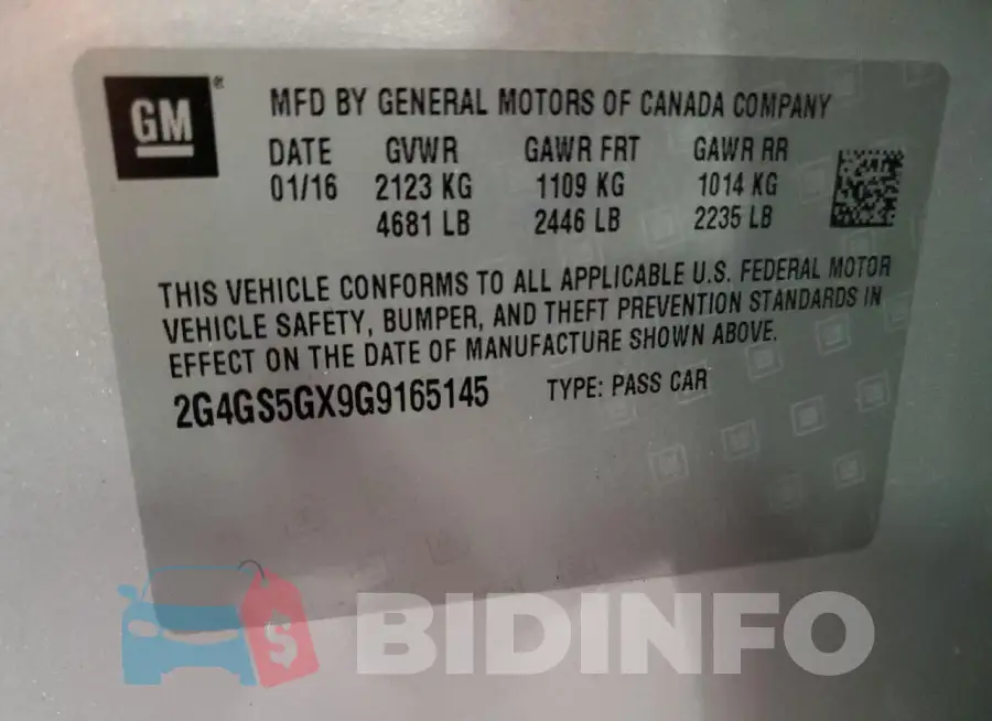 2G4GS5GX9G9165145 Photo# 13
