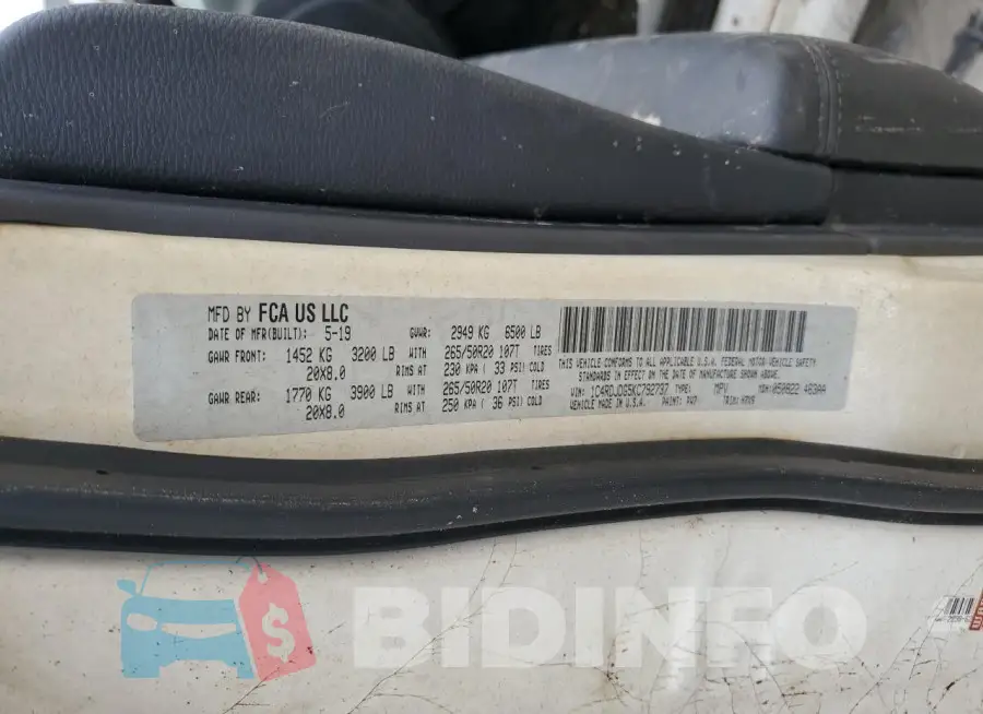 1C4RDJDG5KC792737 Photo# 14