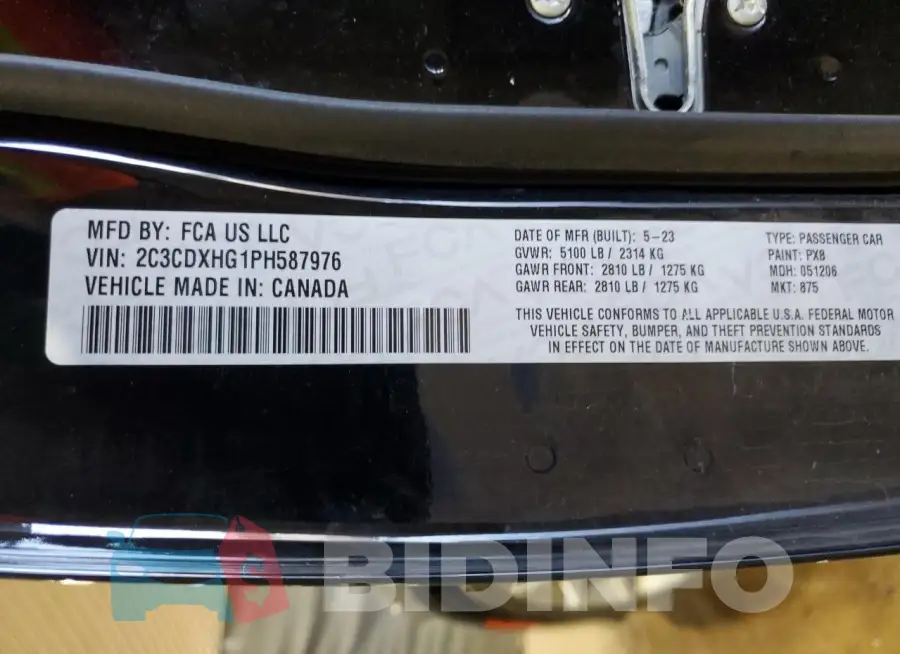 2C3CDXHG1PH587976 Photo# 12