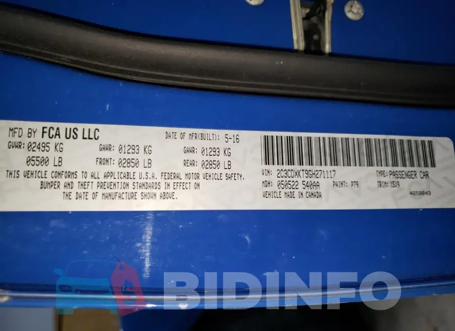 2C3CDXKT9GH271117 Photo# 12