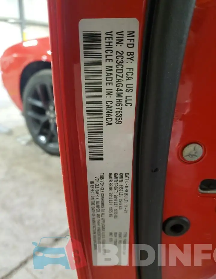 2C3CDZAG4MH676359 Photo# 13