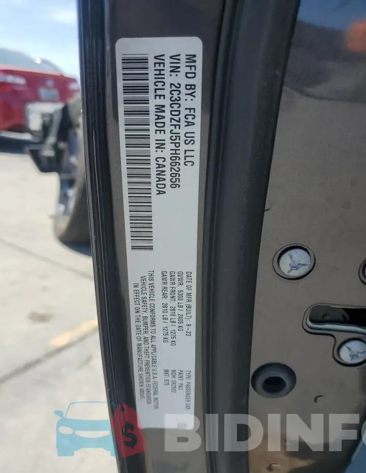 2C3CDZFJ5PH662656 Photo# 12