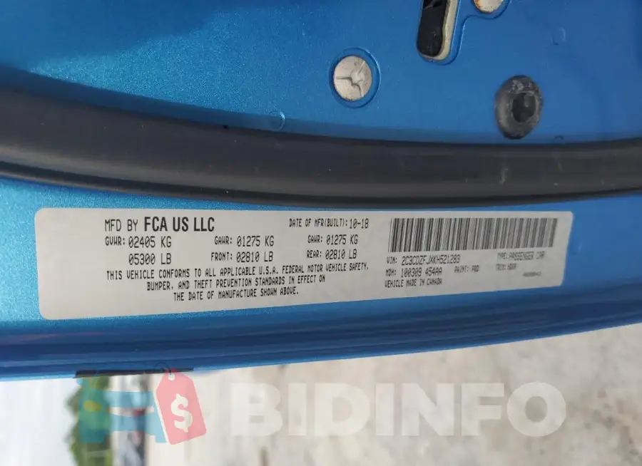 2C3CDZFJXKH521283 Photo# 13