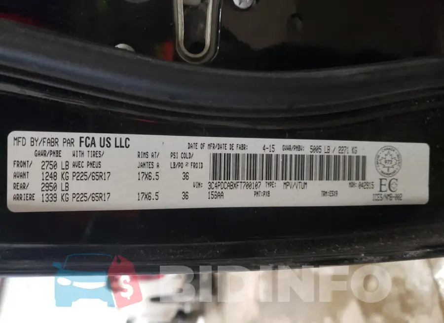 3C4PDCABXFT700107 Photo# 14
