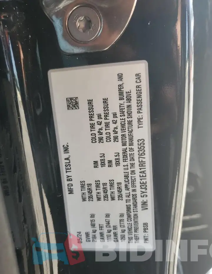 5YJ3E1EA1RF763553 Photo# 12