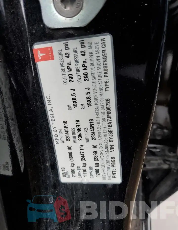 5YJ3E1EA7JF006726 Photo# 13