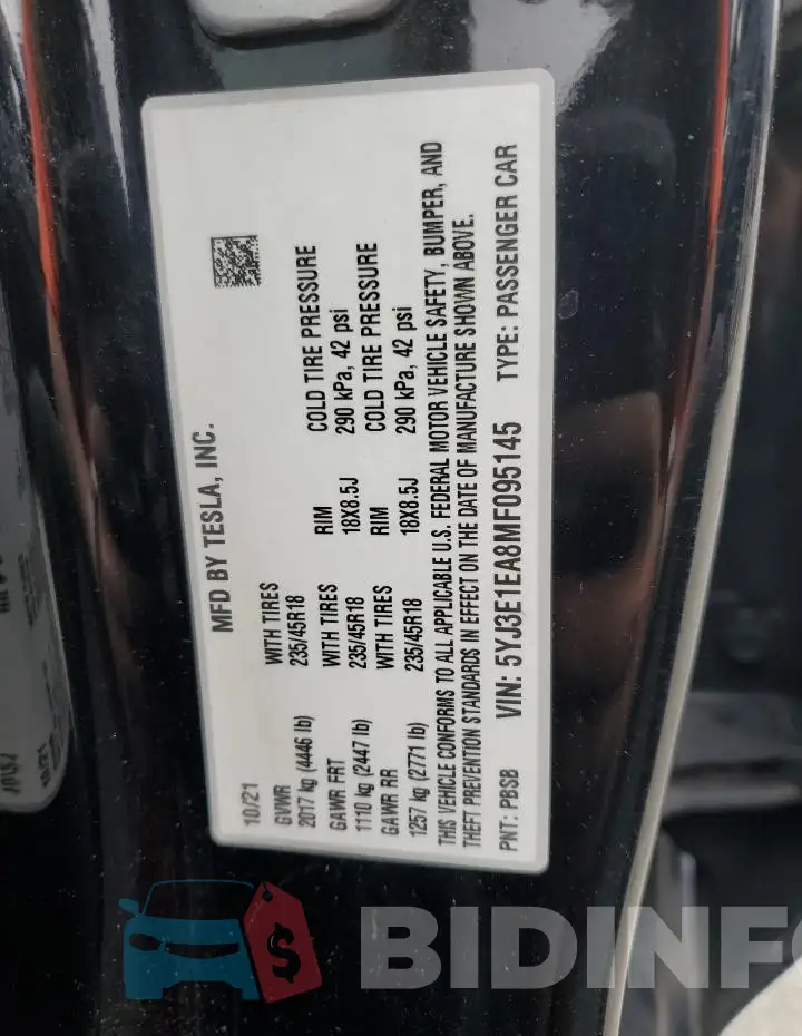 5YJ3E1EA8MF095145 Photo# 12
