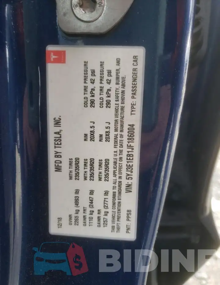 5YJ3E1EB1JF186004 Photo# 13