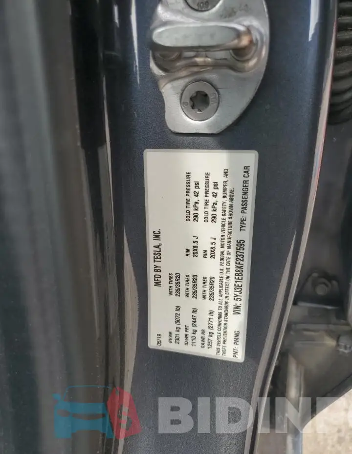 5YJ3E1EB8KF237595 Photo# 13