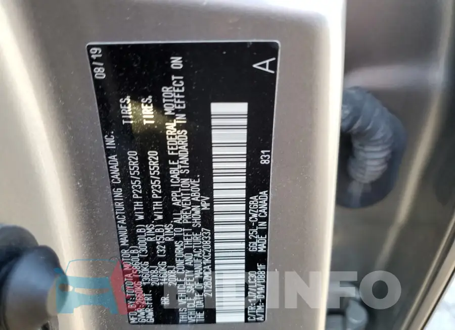 2T2BZMCA1KC208337 Photo# 13