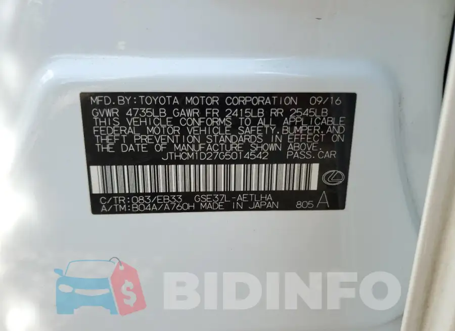JTHCM1D27G5014542 Photo# 13