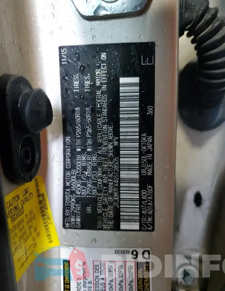 JTJBM7FX4G5128505 Photo# 14