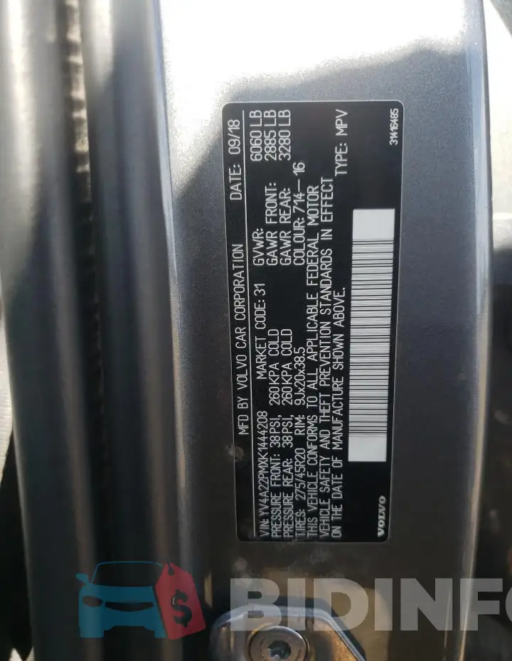 YV4A22PMXK1444208 Photo# 13