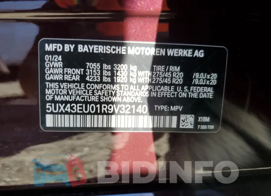 5UX43EU01R9V32140 Photo# 13