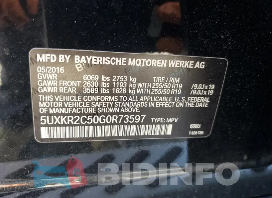 5UXKR2C50G0R73597 Photo# 12