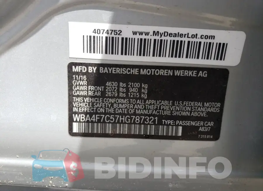 WBA4F7C57HG787321 Photo# 12