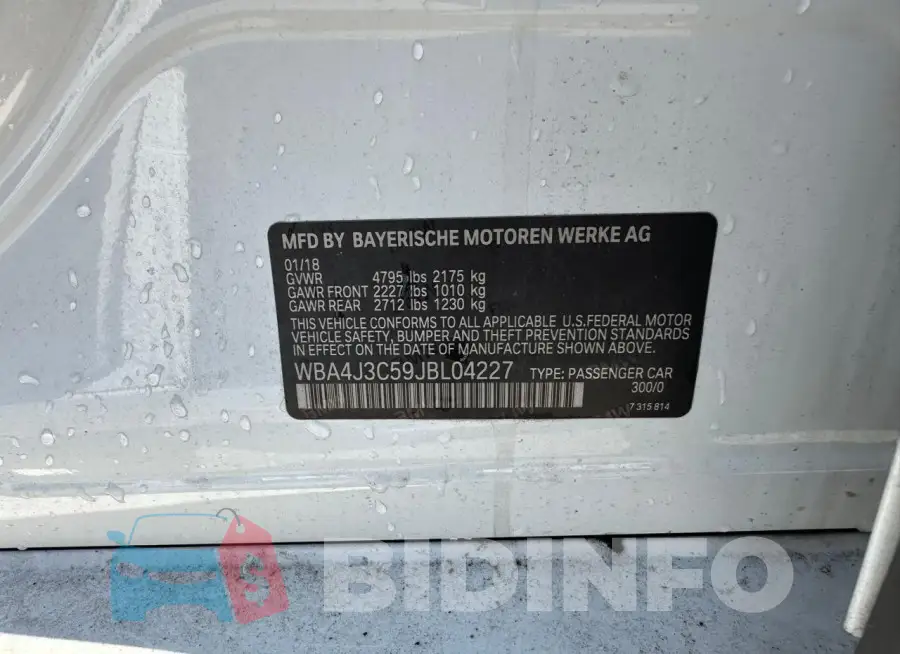 WBA4J3C59JBL04227 Photo# 10