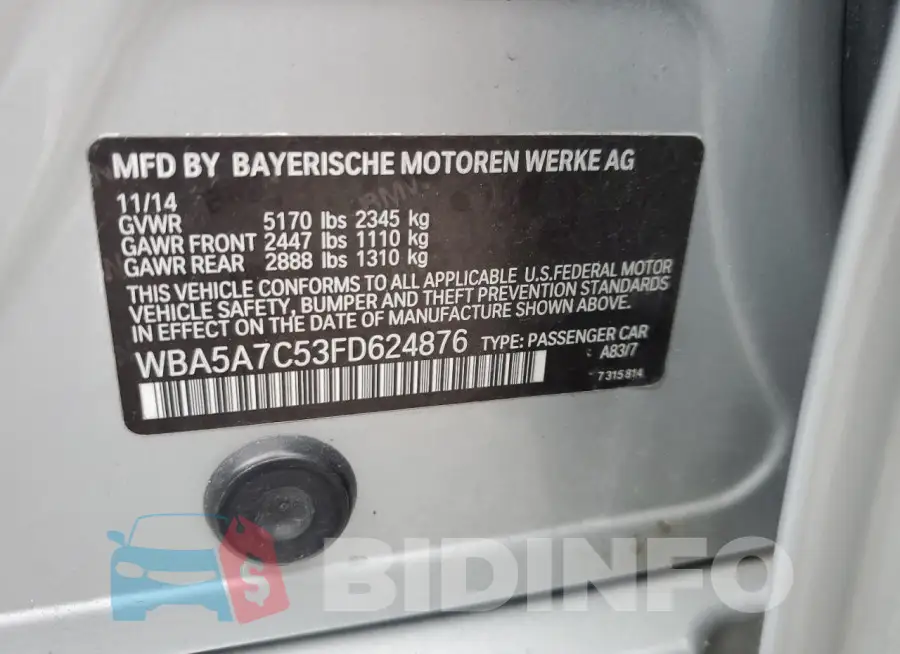 WBA5A7C53FD624876 Photo# 12