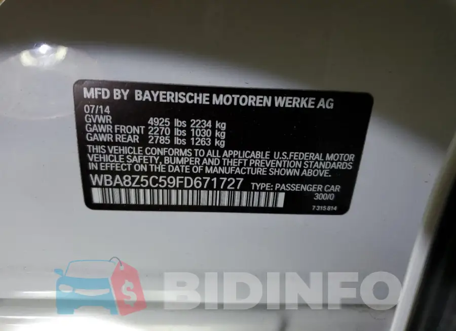 WBA8Z5C59FD671727 Photo# 12