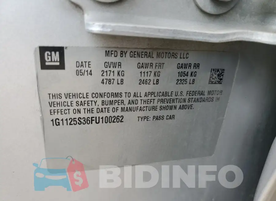 1G1125S36FU100262 Photo# 12