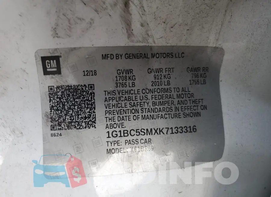 1G1BC5SMXK7133316 Photo# 12