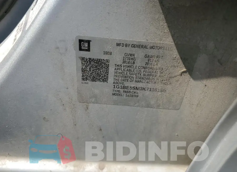 1G1BE5SM3K7116156 Photo# 12