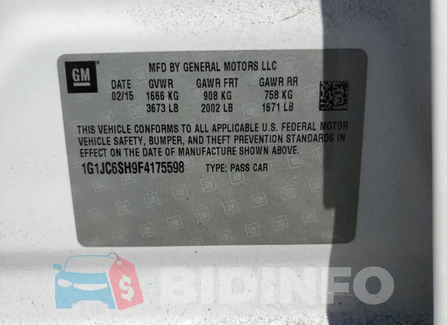 1G1JC6SH9F4175598 Photo# 12