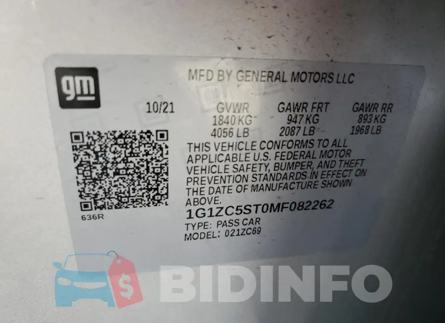 1G1ZC5ST0MF082262 Photo# 13