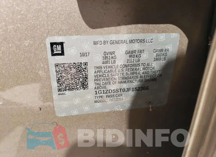 1G1ZD5ST0JF152366 Photo# 12